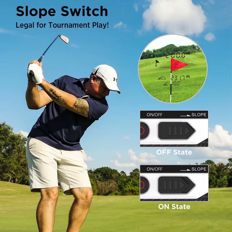 Laser Golf Rangefinder LCD Screen Unit Switch M/Yd Range Finder Vibration for Golf Hunting Sport Laser Meter Distance Meter